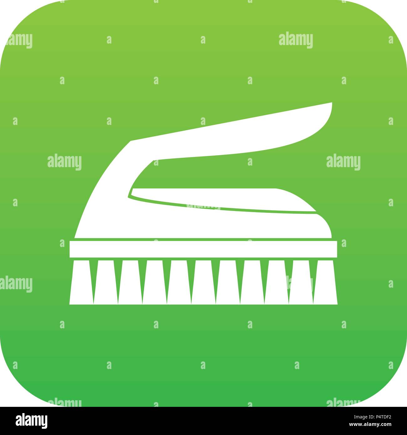 Brush for cleaning icon digital green Stock Vector