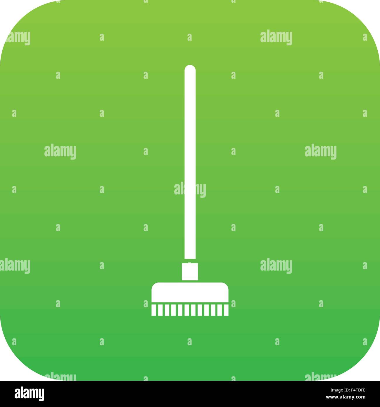 Brush for a floor icon digital green Stock Vector