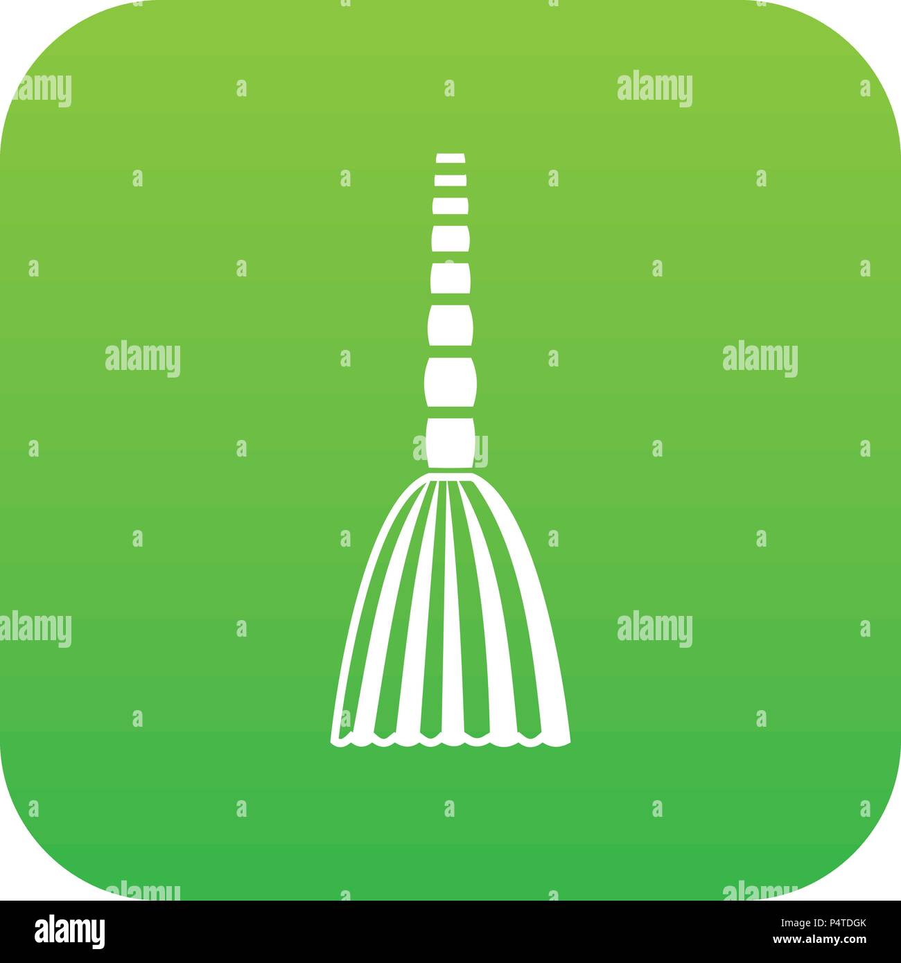 Broom floor icon digital green Stock Vector