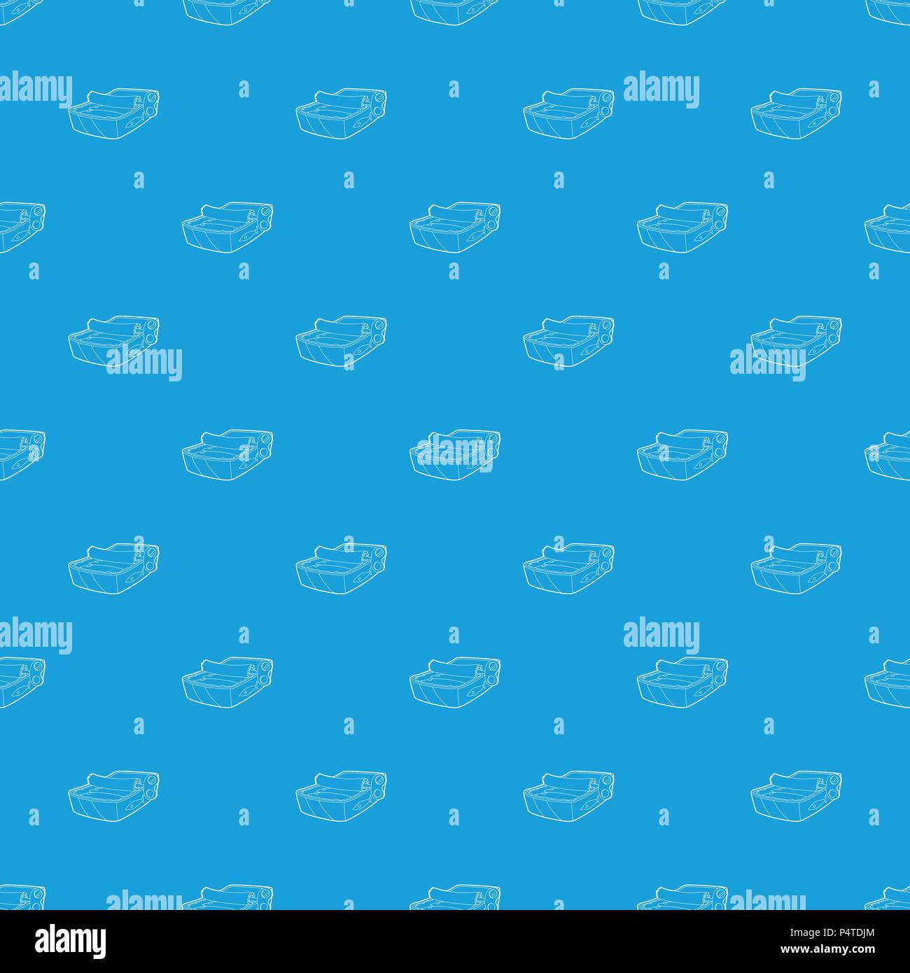 Canned fish pattern vector seamless blue Stock Vector
