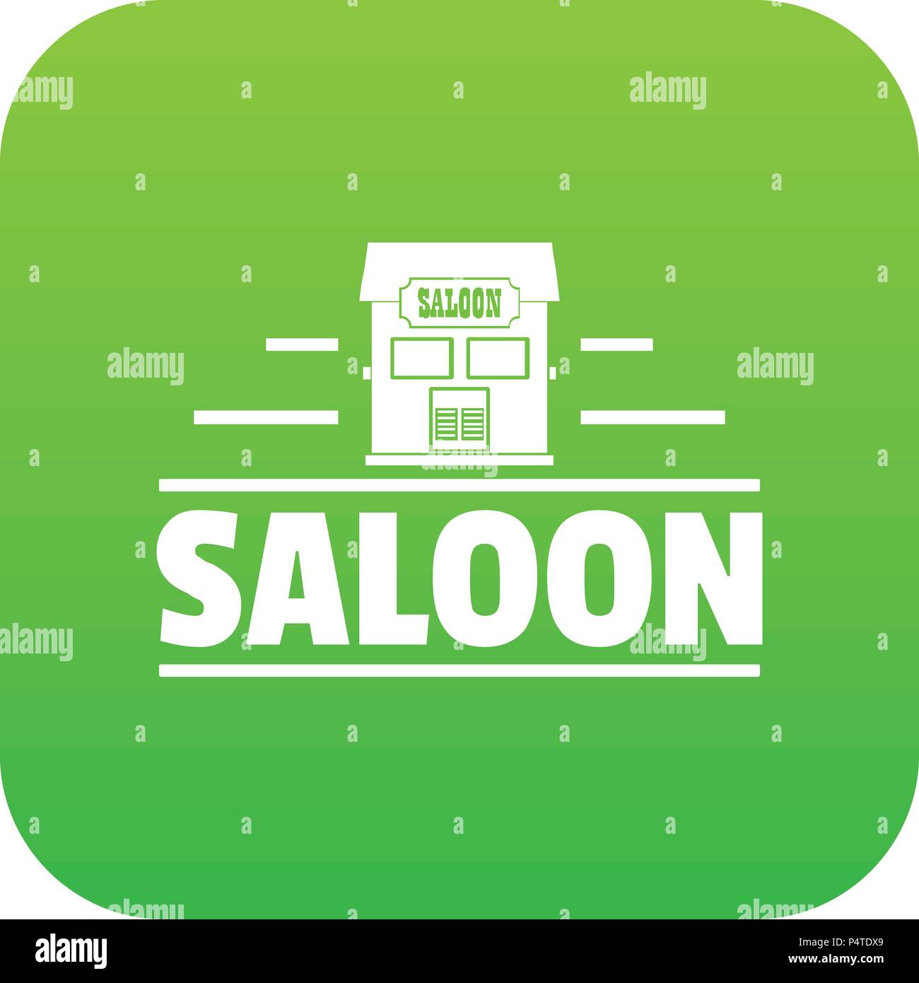 Saloon icon green vector Stock Vector