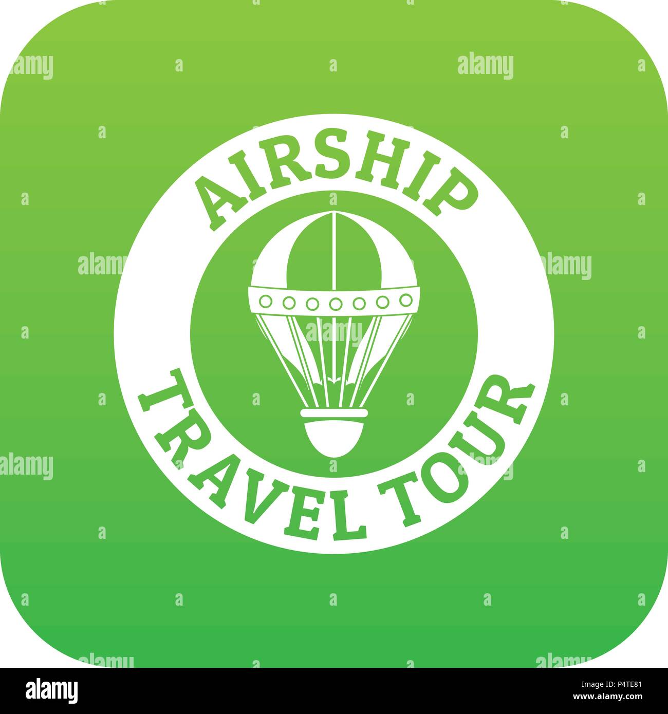 Minimal air balloon icon green vector Stock Vector Image & Art - Alamy