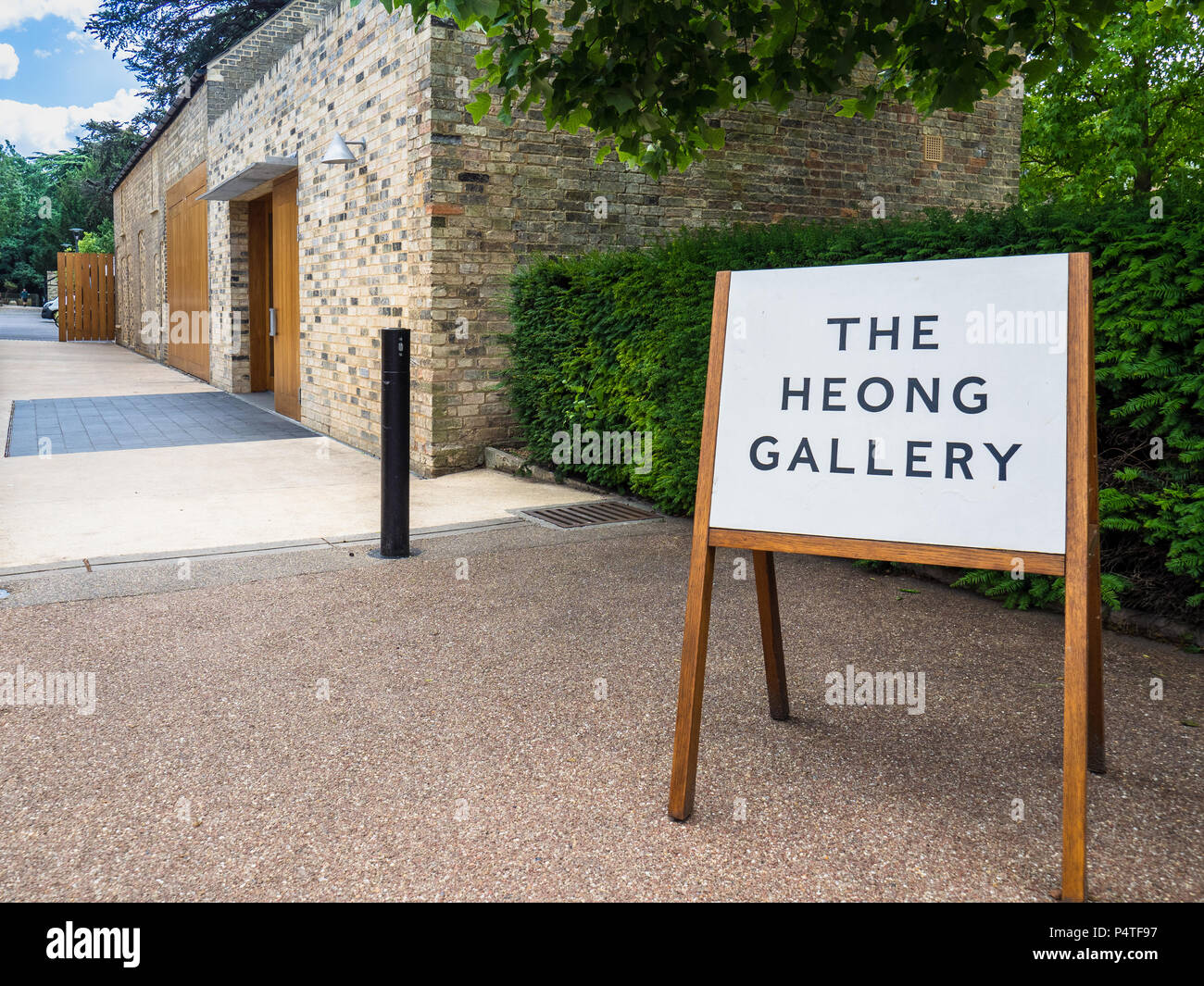 Entrance to the Heong Gallery in Downing College, part of the University of Cambridge in Cambridge, UK. Opened in 2016 and named after Alwyn Heong. Stock Photo