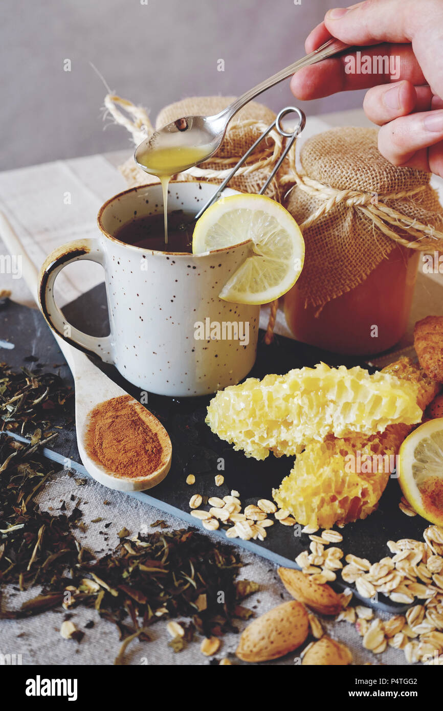 Healthy breakfast against common cold Stock Photo Alamy