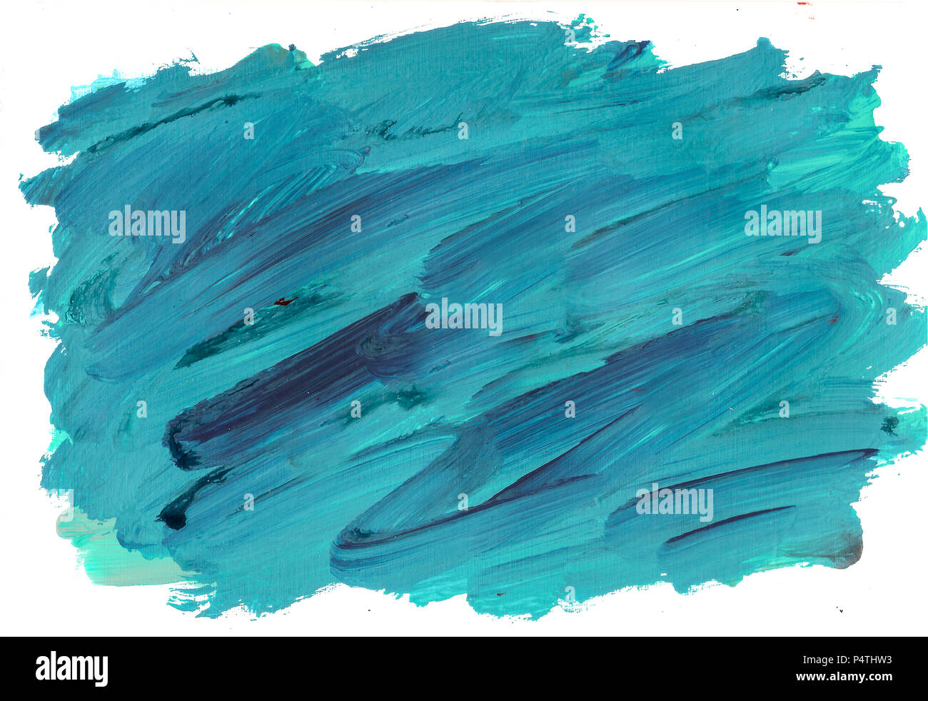 hand drawn turquoise acrylic paint background Stock Photo - Alamy