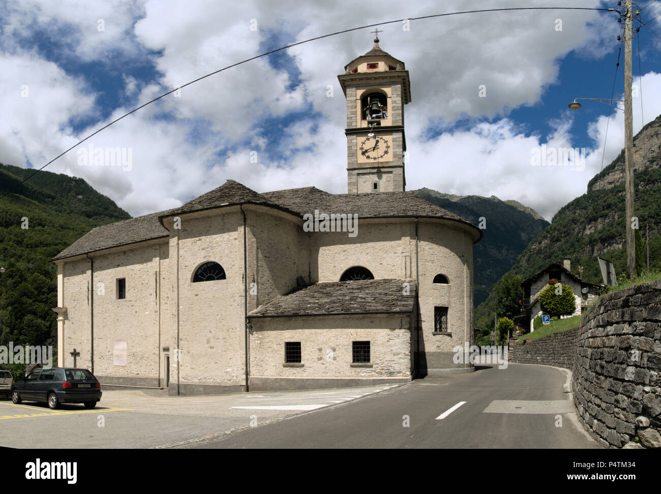 Village church in Sonogno, Valle Versasca, Italian Switzerland Stock ...