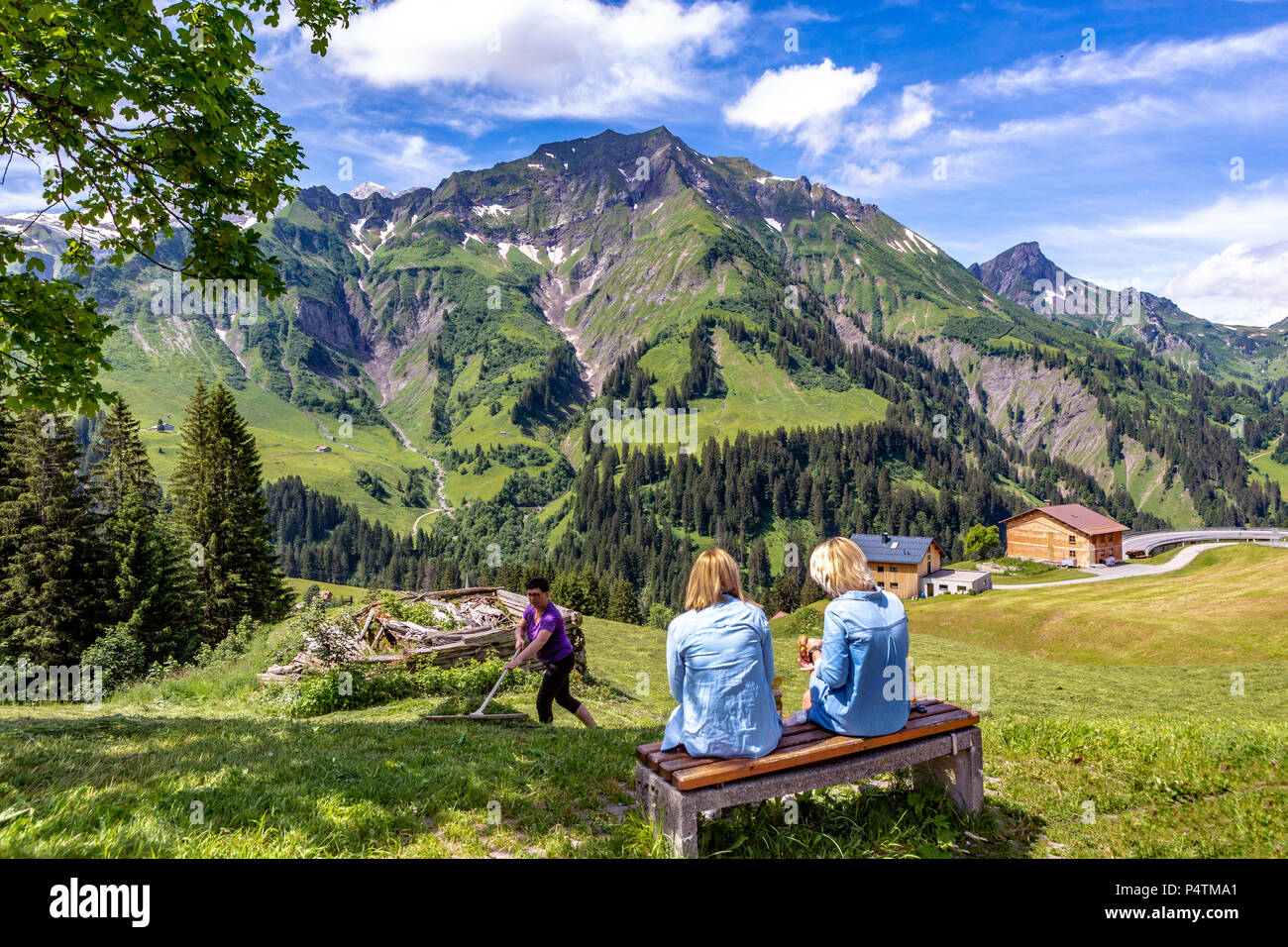 The Austrian Alps near Schrocken in the Vorarlberg region of the country. Stock Photo