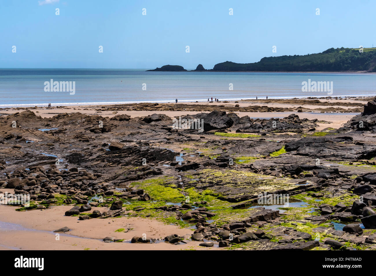 Wisemans Bridge Saundersfoot Pembrokeshire Wales looking towards Monkstone Point Stock Photo Alamy