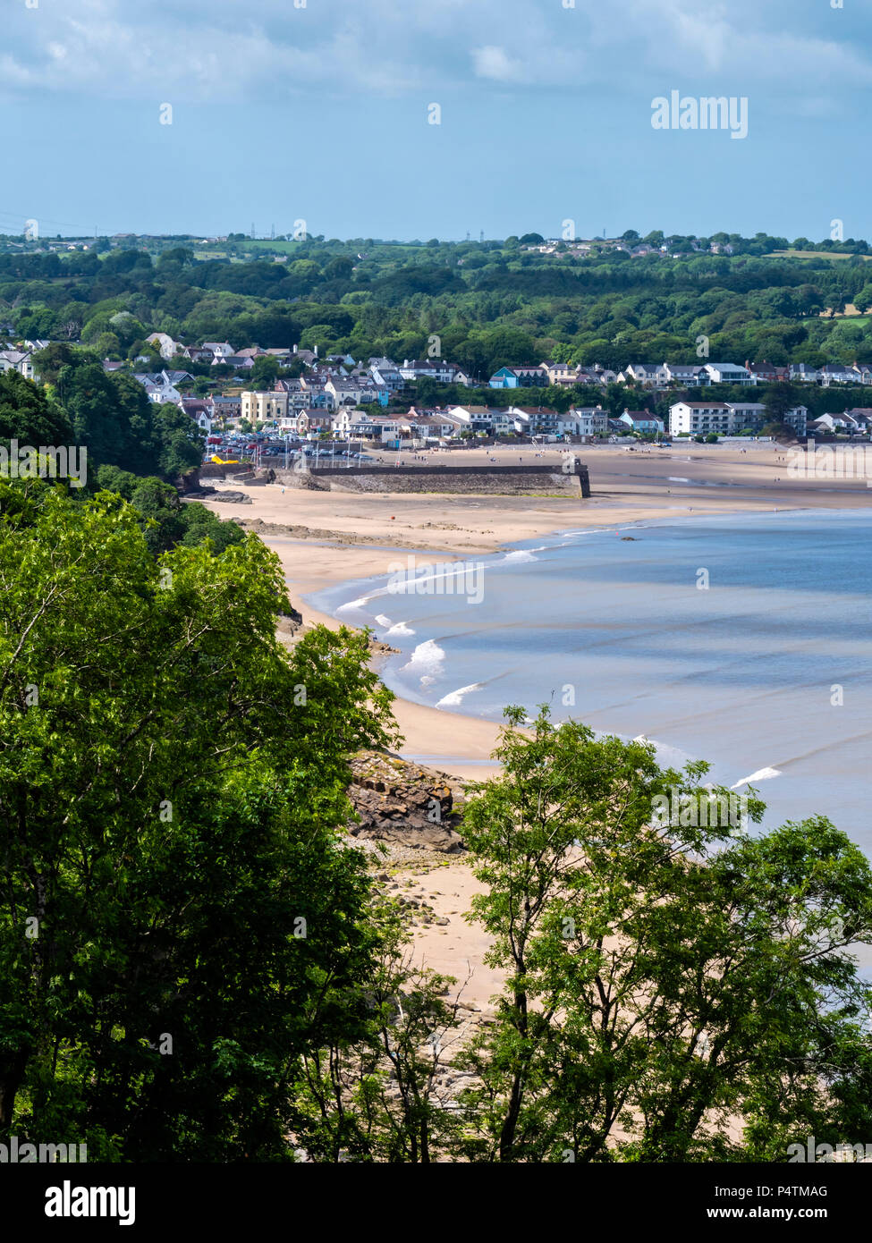 Saundersfoot Pembrokeshire Wales from the coast path Stock Photo Alamy