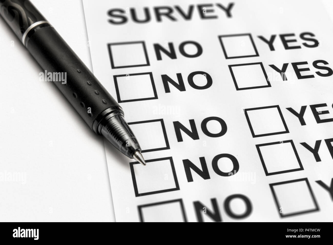 close up of a satisfaction survey Stock Photo