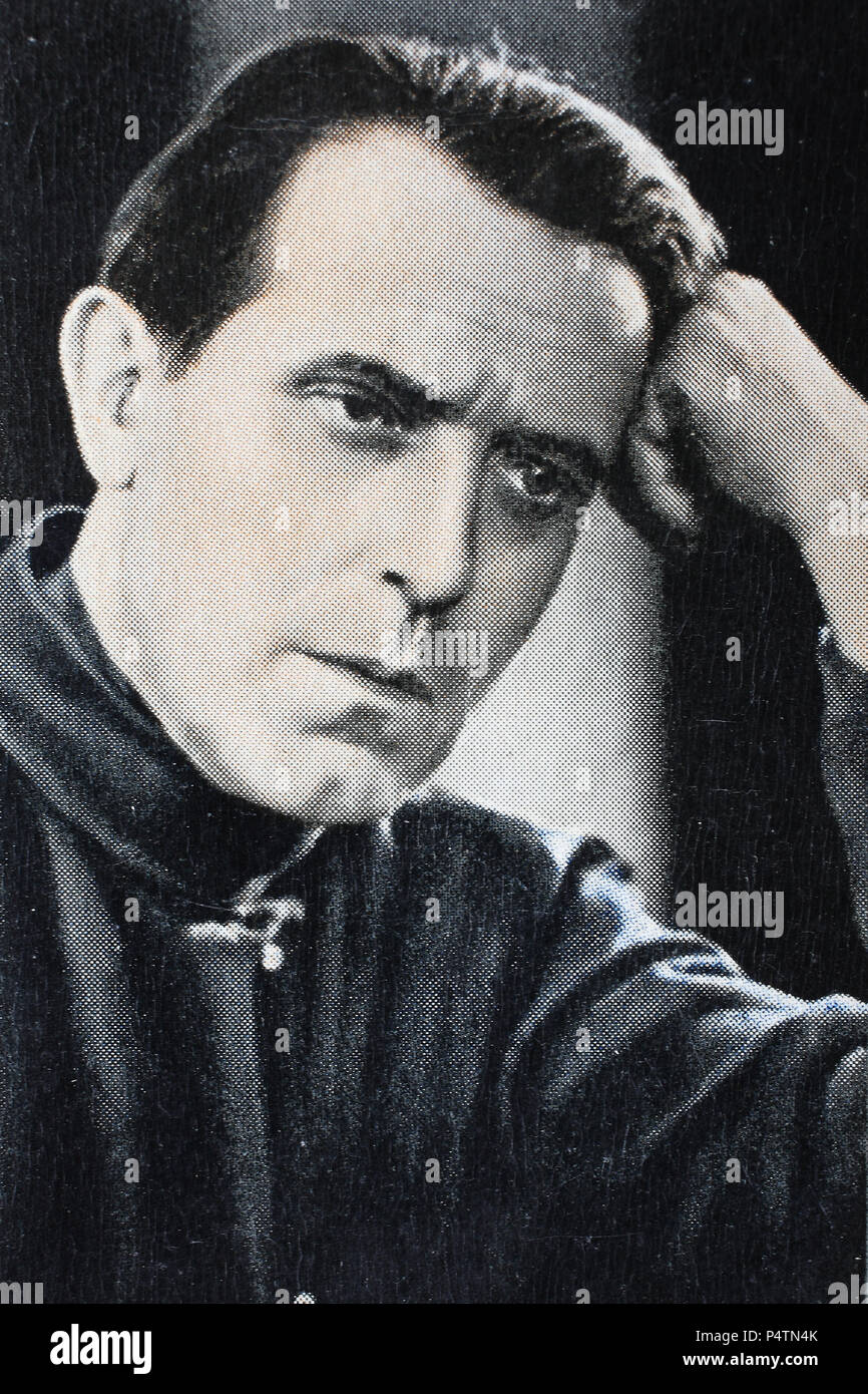 Carl de Vogt (14 September 1885 – 16 February 1970) was a German film actor , digital improved reproduction of an historical image Stock Photo