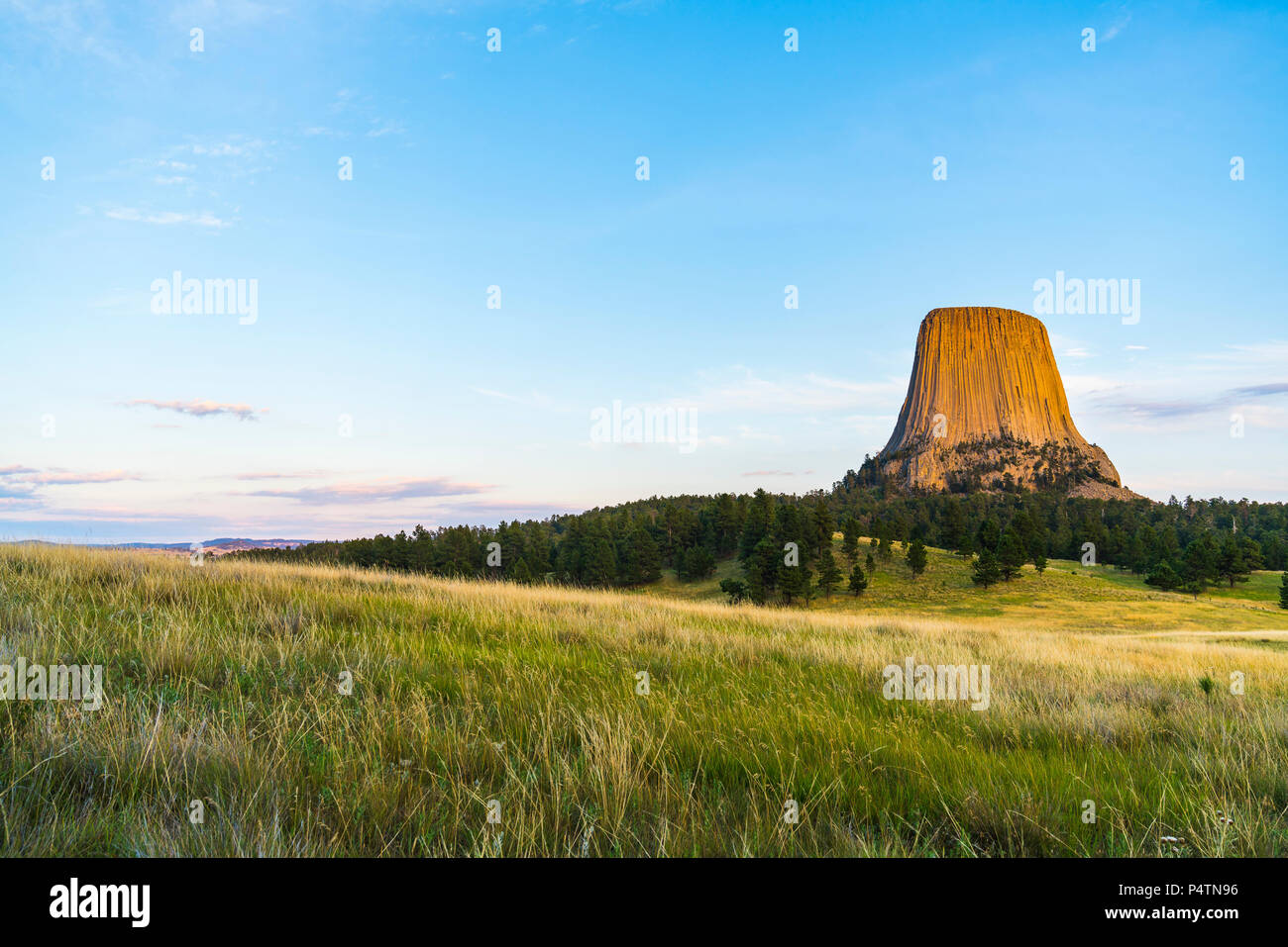 Devils Tower During Sunrise Sunset