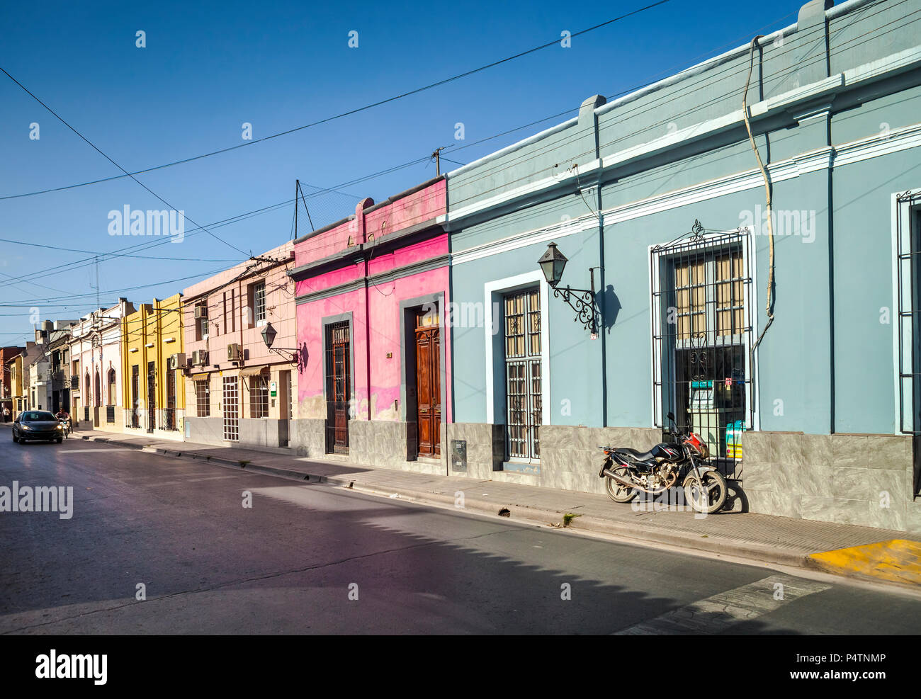 Street with colorful houses in Salta, Argentina Stock Photo Alamy