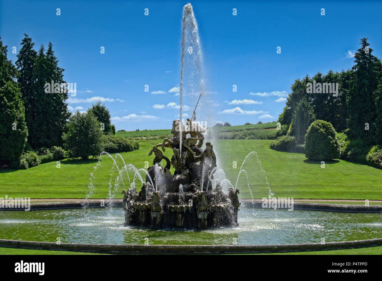 The Perseus and Andromeda Fountain at Witley Court, Great Witley, Worcestershire Stock Photo