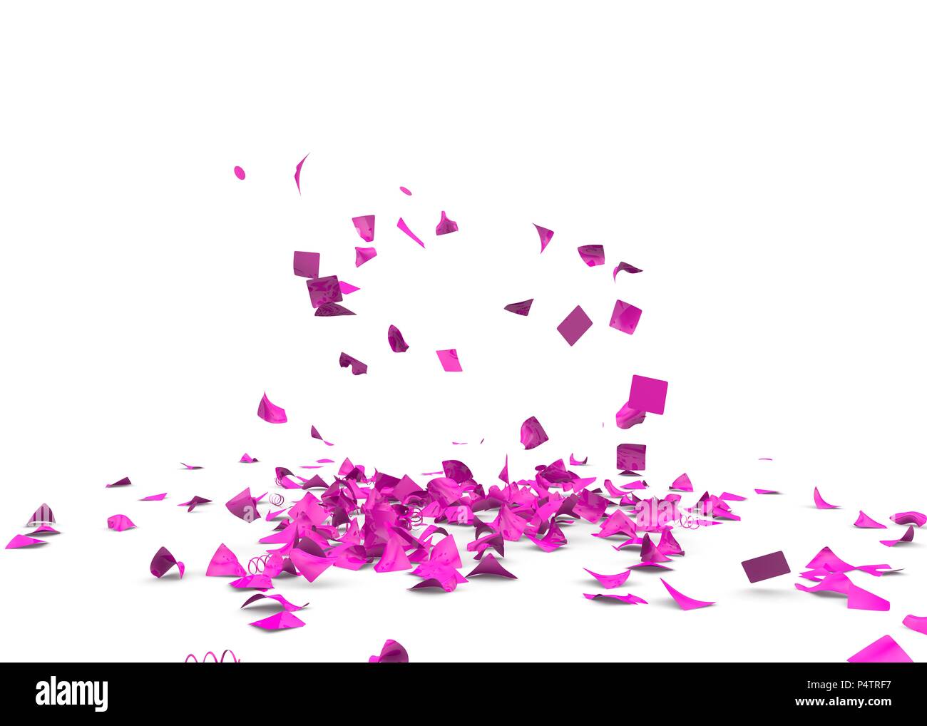 Bright and colorful confetti flying on the floor. Isolated background