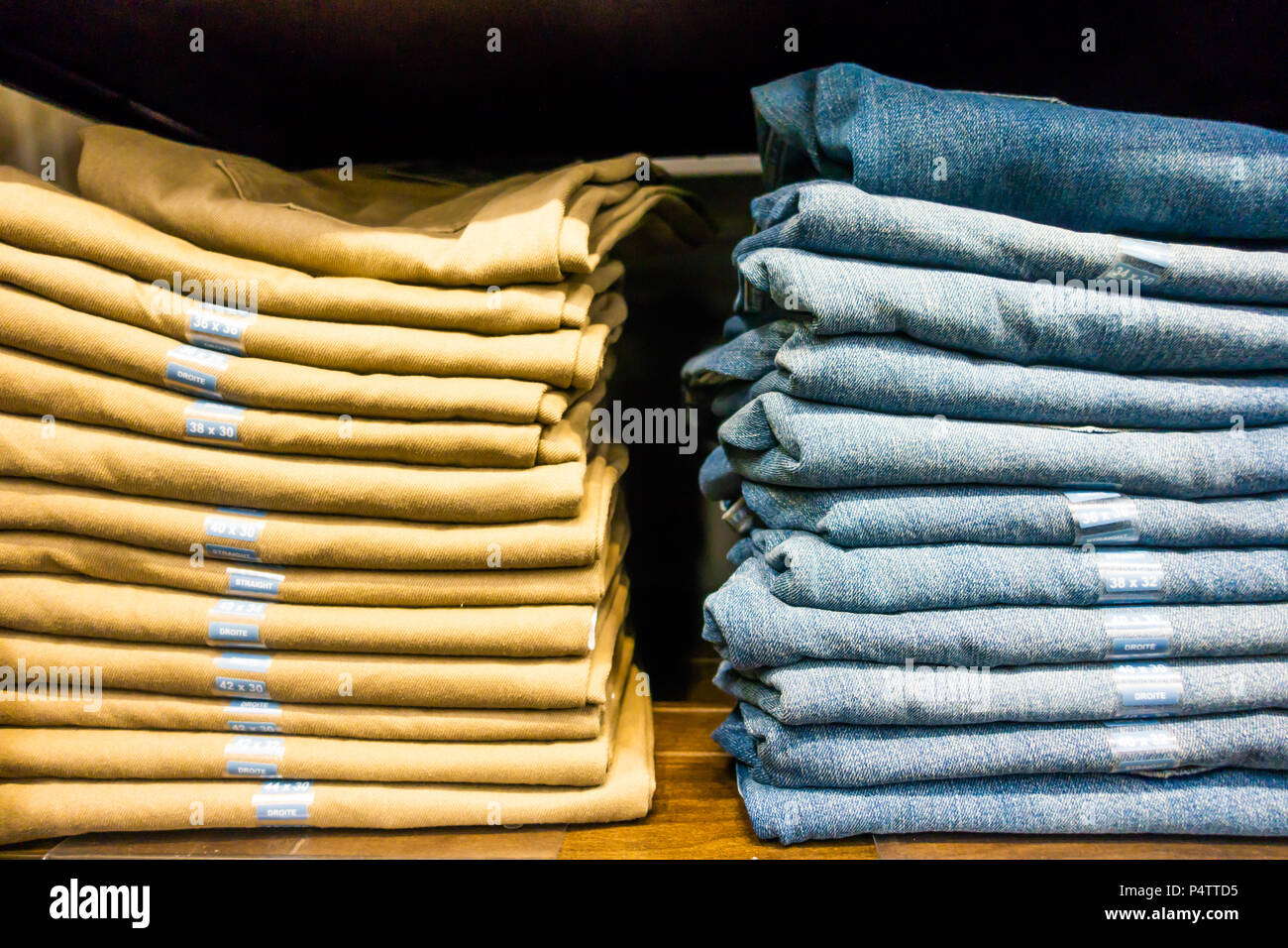 Mens Jeans Denim On Display in shop Stock Photo - Alamy