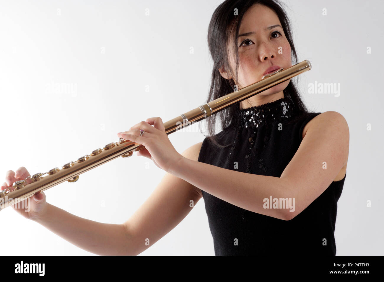 Alto flute in playing position Tomoka Mukai Stock Photo Alamy