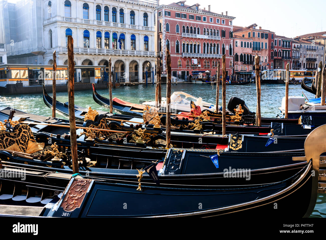 Gondolas sitting on venice canals hi-res stock photography and images ...