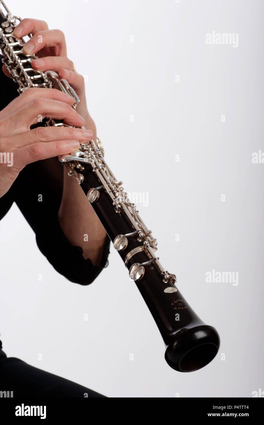 Oboe, bell fingers, keys Stock Photo Alamy