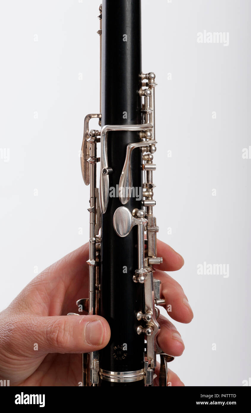 Oboe octave keys on the back of the instrument played by the thumb