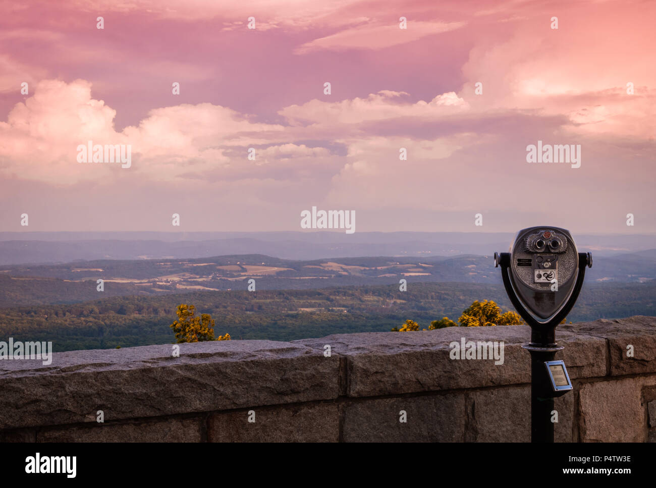 Stormy Sunset Over The Mountains At High Point State Park The Top Of Nj In Late Spring Stock Photo Alamy