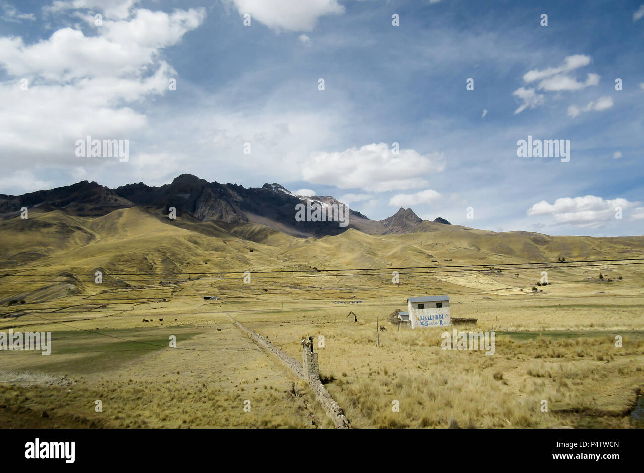 Peruvian Altiplano Landscape Stock Photo