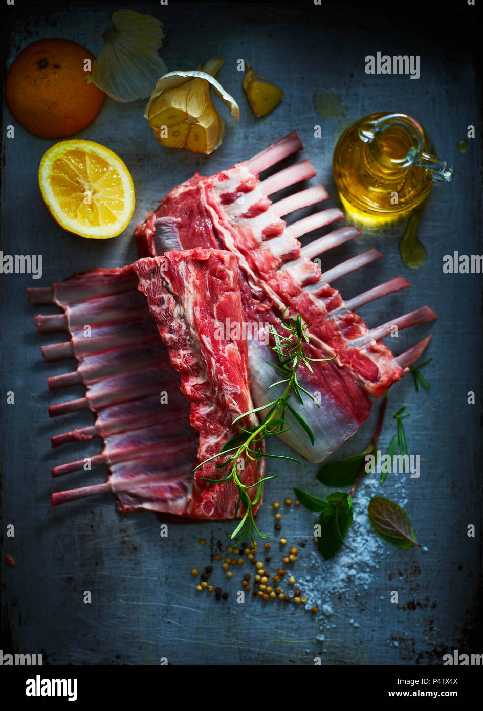 Ingredients for rack of lamb Stock Photo