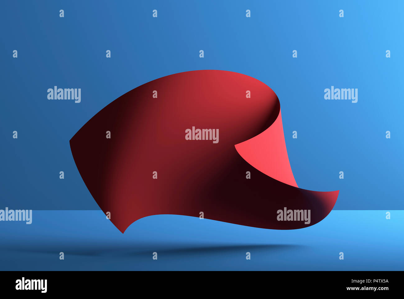 Abstract shape over blue background, 3D Rendering Stock Photo