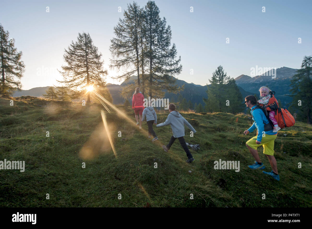Family hiking in alps hi-res stock photography and images - Alamy
