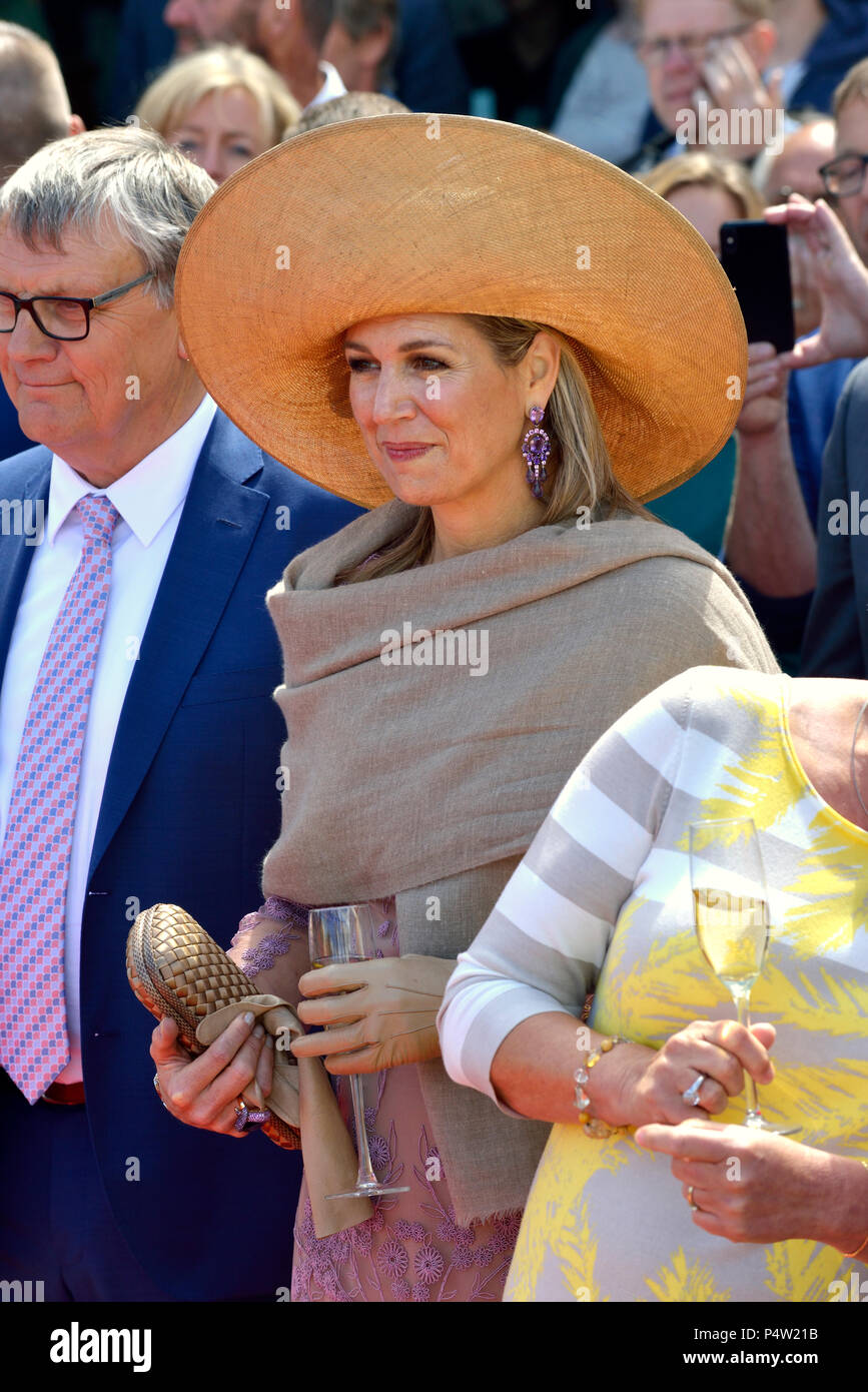 ENSCHEDE, THE NETHERLANDS - JUNE 21, 2018: Queen Maxima from the Netherlands during the re-opening of an old factory called 'The Performance Factory'. Stock Photo