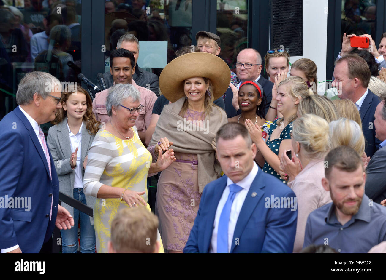 ENSCHEDE, THE NETHERLANDS - JUNE 21, 2018: Queen Maxima from the Netherlands during the re-opening of an old factory called 'The Performance Factory'. Stock Photo