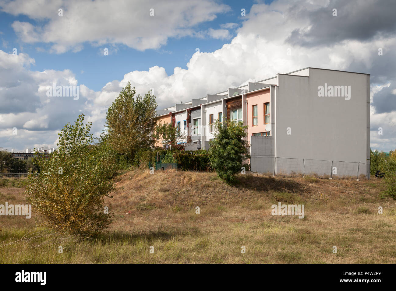 Berlin, Germany, row houses in the Schwielowseestrasse in Berlin-Hakenfelde Stock Photo