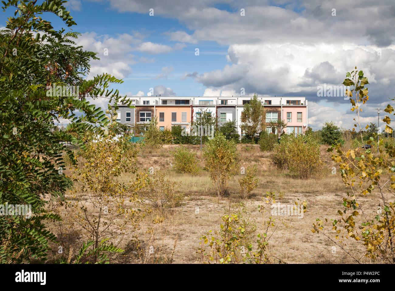 Berlin, Germany, row houses in the Schwielowseestrasse in Berlin-Hakenfelde Stock Photo