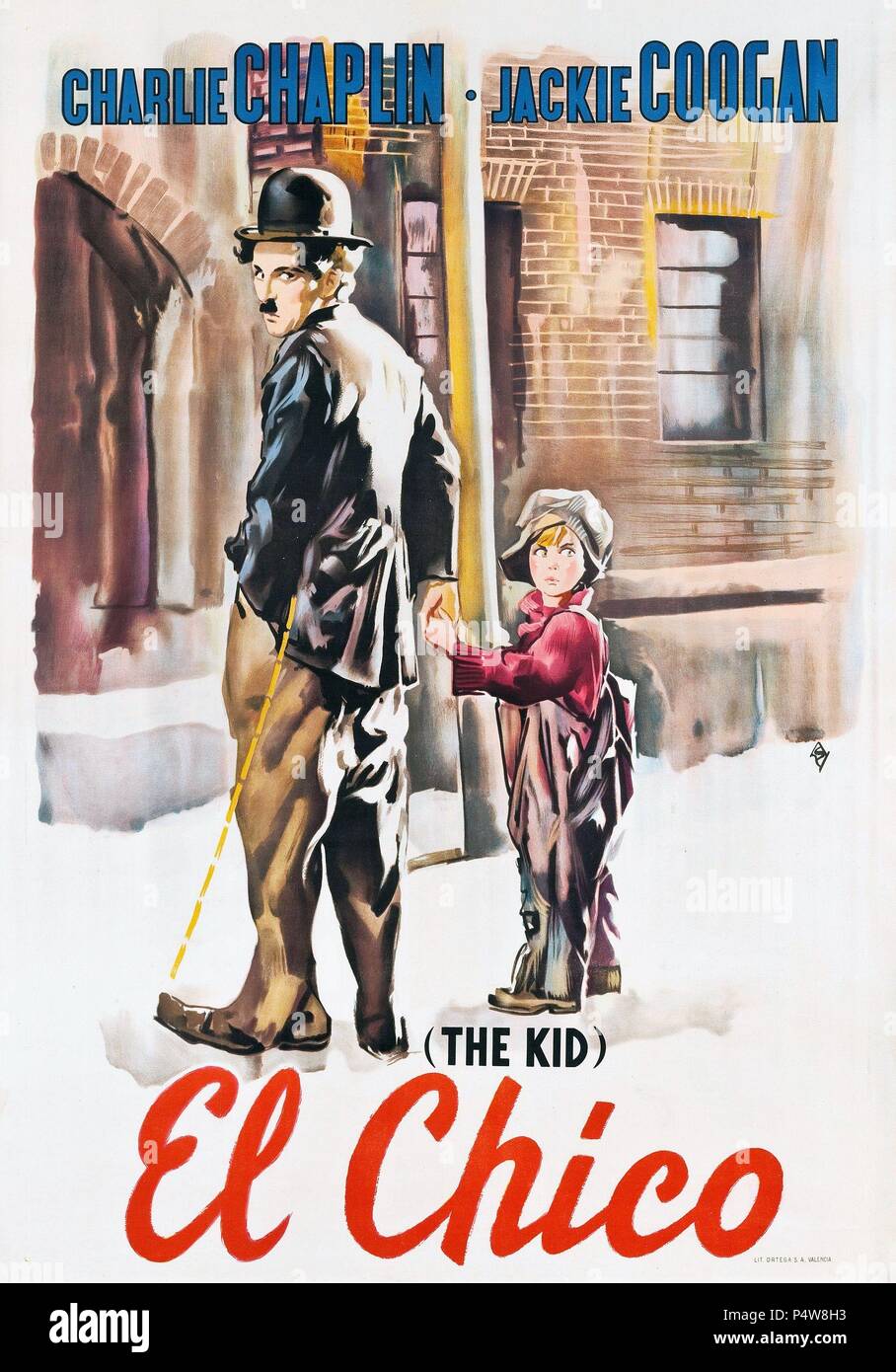 Charlie chaplin the kid poster hi-res stock photography and