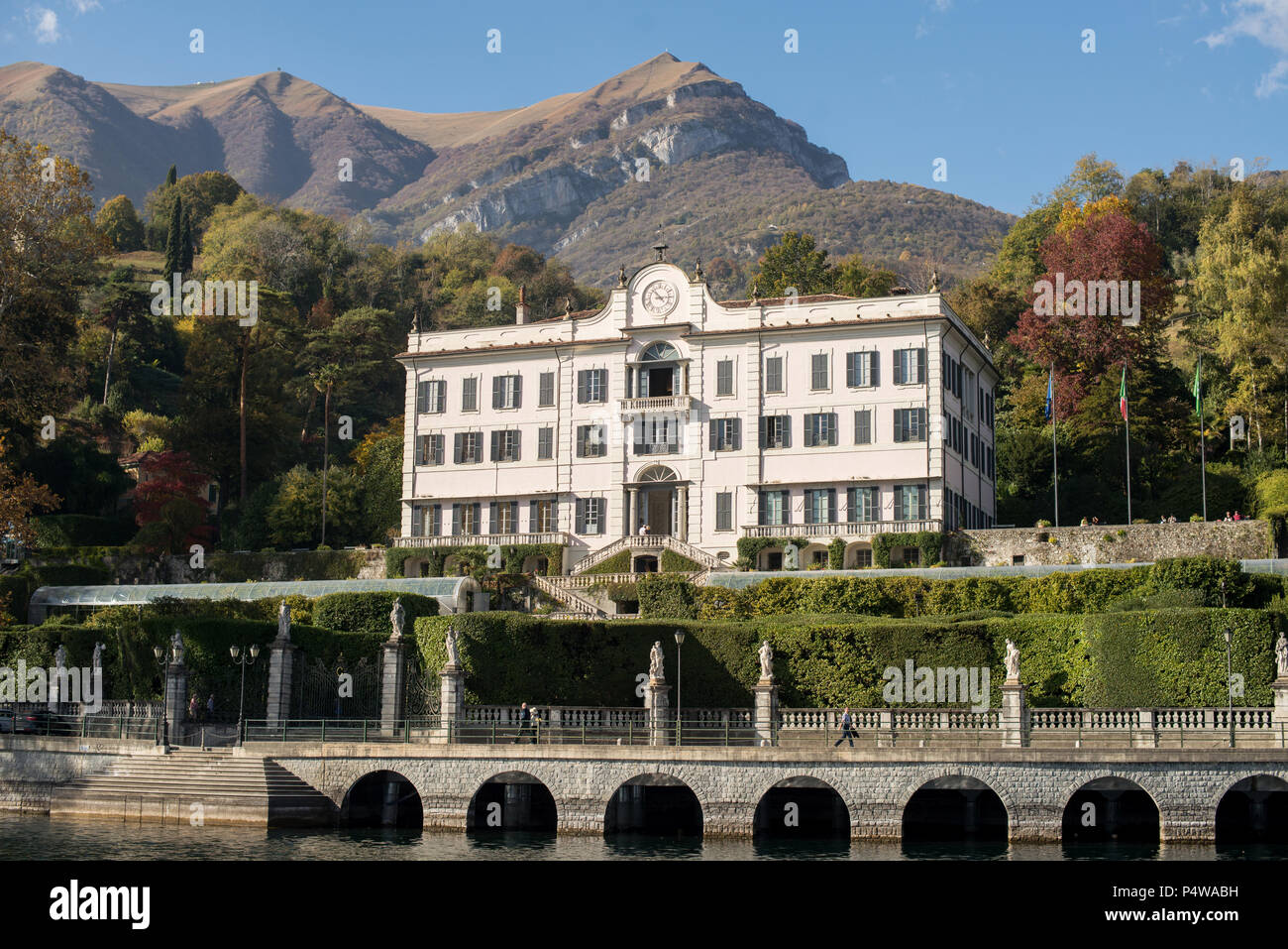 Villa Carlotta, Lake Como, Italy - October 27, 2017: Villa Carlotta on Shoreline of Lake Como, Italy. Stock Photo
