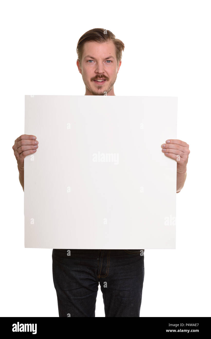 Portrait Of Man Isolated Against White Background Stock Photo