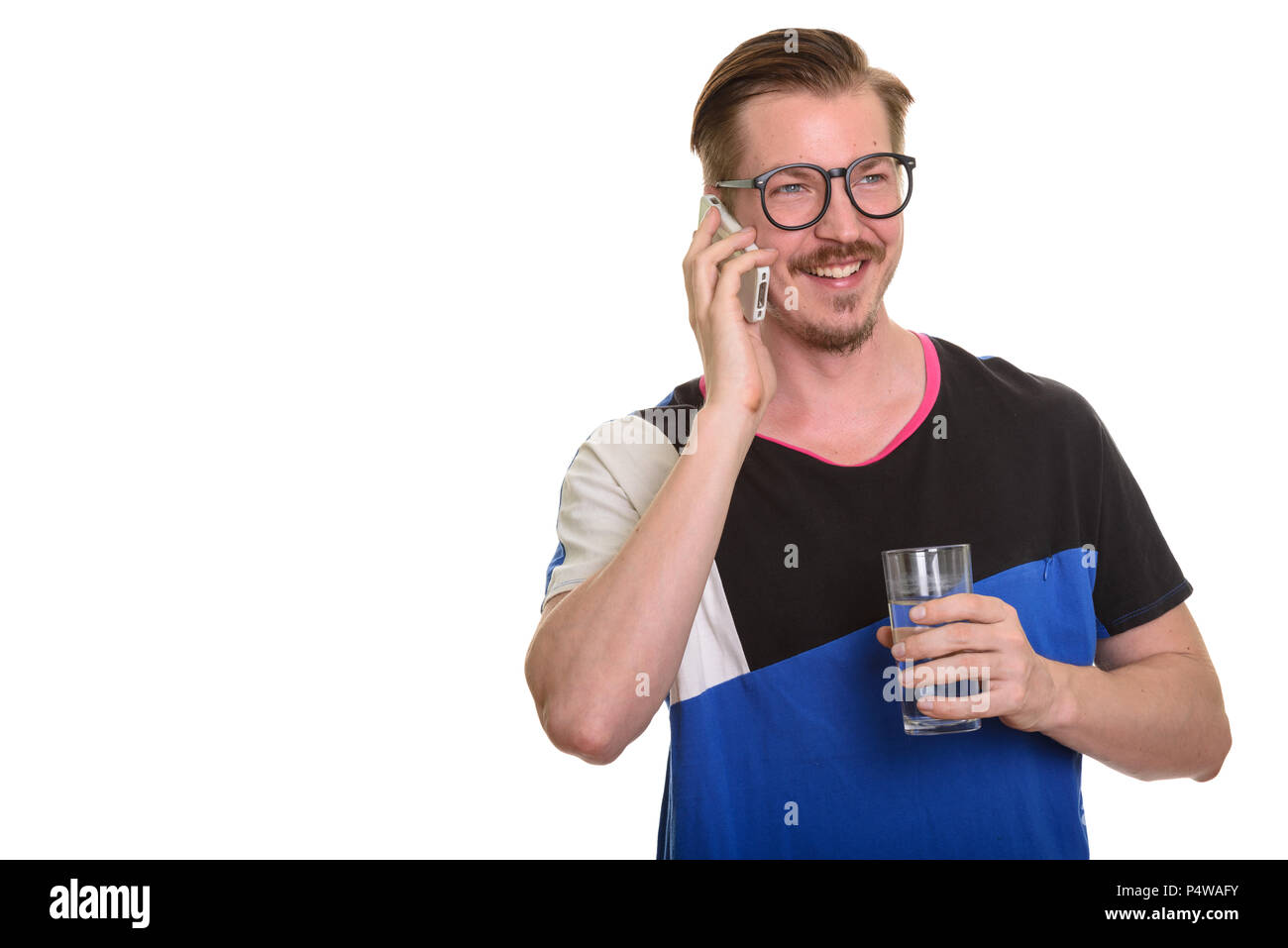 Portrait Of Man Isolated Against White Background Stock Photo Alamy