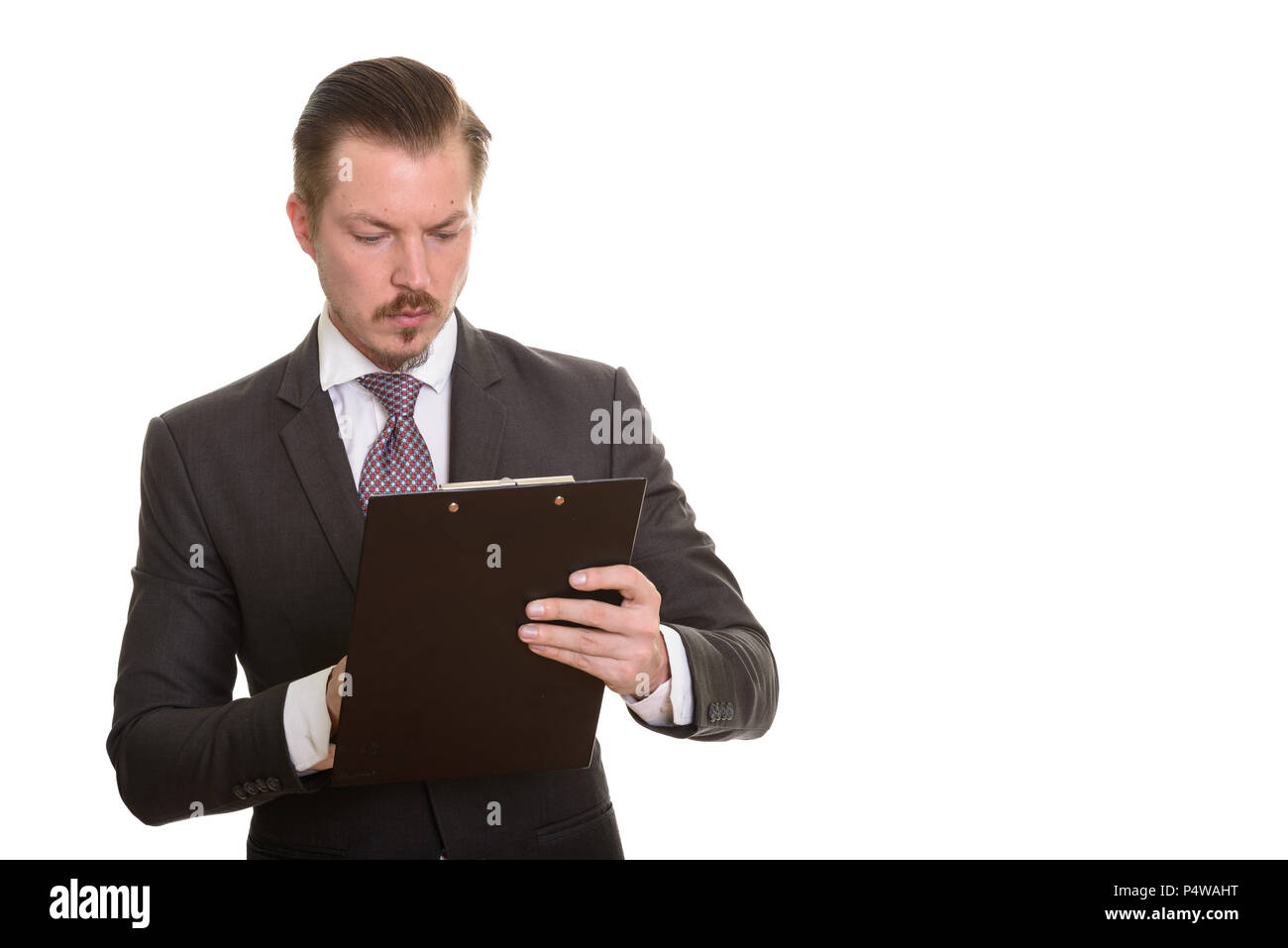 Portrait Of Man Isolated Against White Background Stock Photo - Alamy