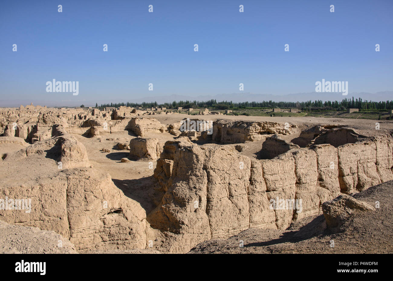 Jiaohe Ancient Ruins in morning light, Turpan, Xinjiang, China Stock Photo