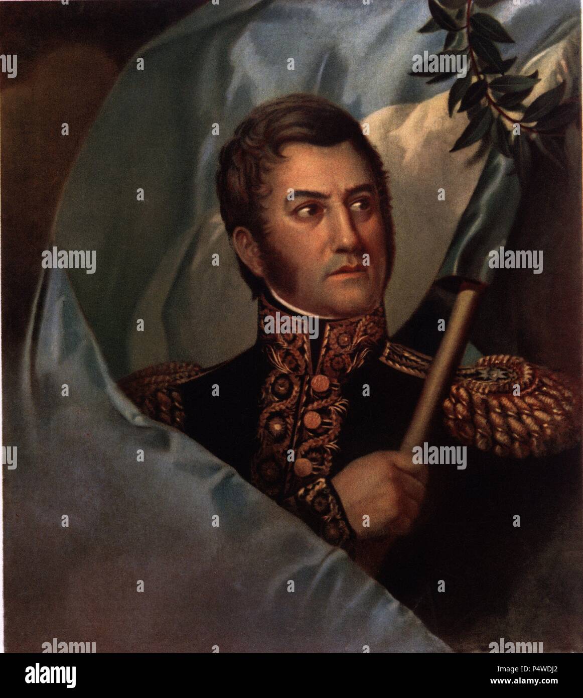 San Martín, José de 'el Libertador' (1778-1850). Militar argentino con destacada presencia en otros países sudamericanos. Stock Photo