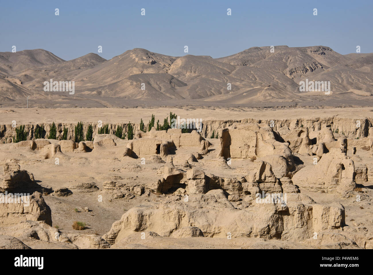 Jiaohe Ancient Ruins in morning light, Turpan, Xinjiang, China Stock Photo