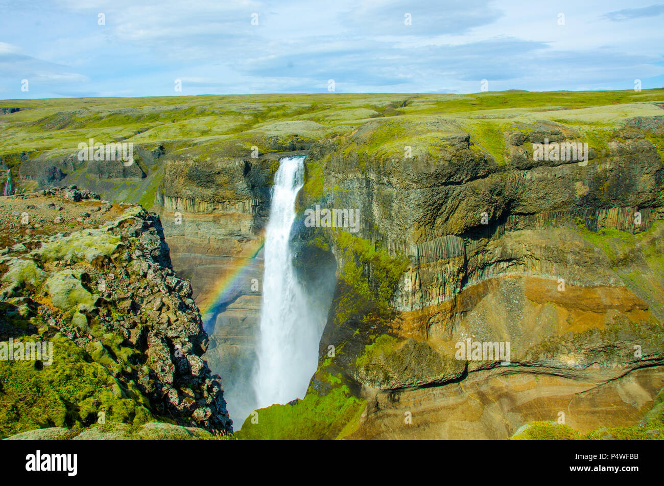 Haifoss - Waterfall in Iceland Stock Photo - Alamy