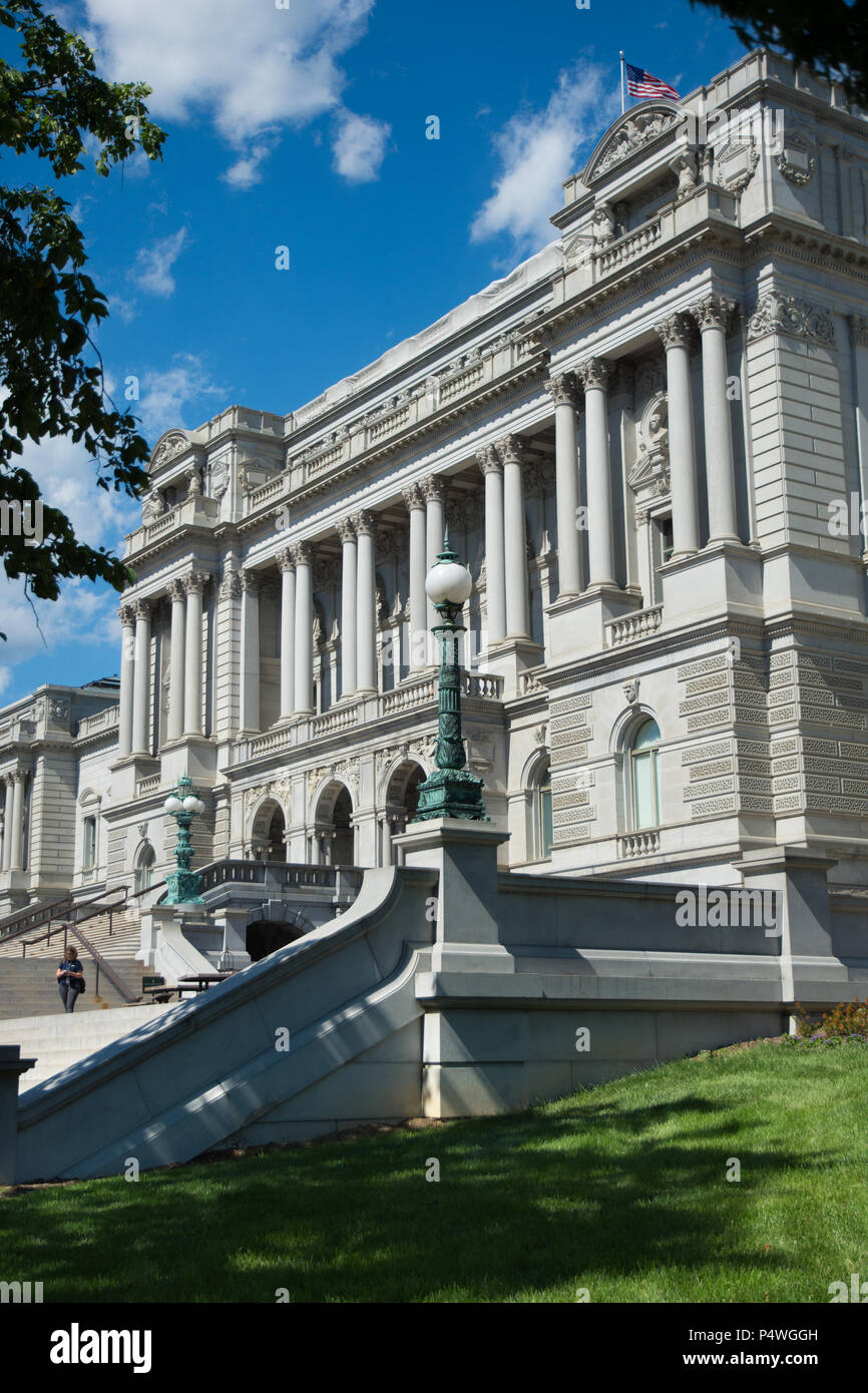 Exterior view of the Library of Congress building,  the Thomas Jefferson Building, Washington, DC, USA Stock Photo