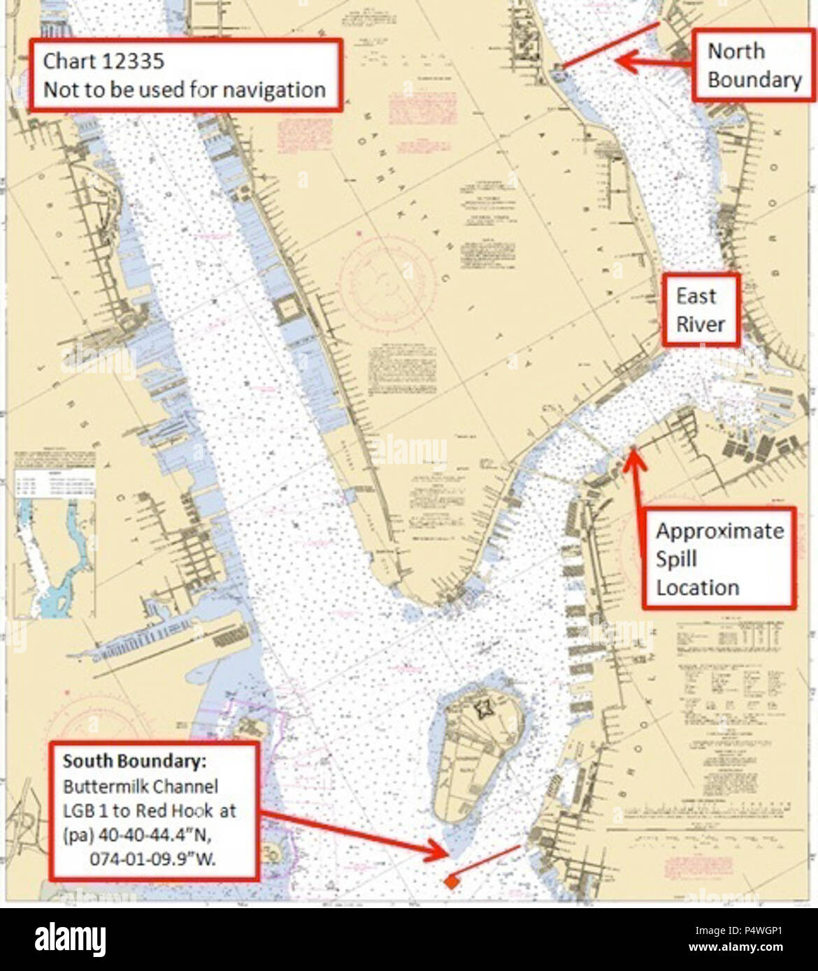 NEW YORK This chart shows the approximate spill location of the