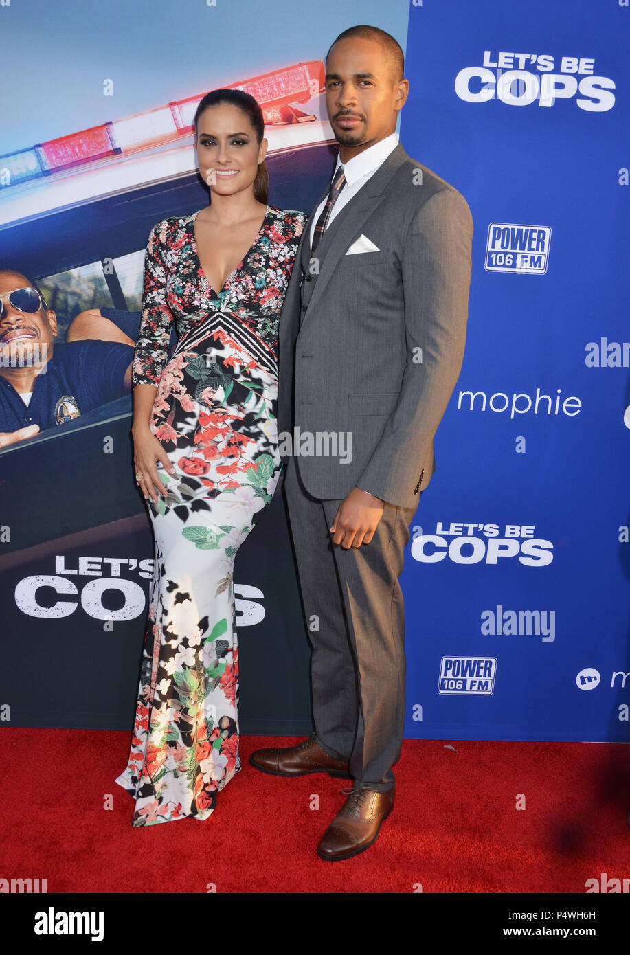 Damon Wayans Jr. and wife Samara Saraiva  at the Let s Be Cops premiere at the Arclight Theatre in Los Angeles.Damon Wayans Jr. and wife Samara Saraiva 176 ------------- Red Carpet Event, Vertical, USA, Film Industry, Celebrities,  Photography, Bestof, Arts Culture and Entertainment, Topix Celebrities fashion /  Vertical, Best of, Event in Hollywood Life - California,  Red Carpet and backstage, USA, Film Industry, Celebrities,  movie celebrities, TV celebrities, Music celebrities, Photography, Bestof, Arts Culture and Entertainment,  Topix, vertical,  family from from the year , 2014, inquiry  Stock Photo