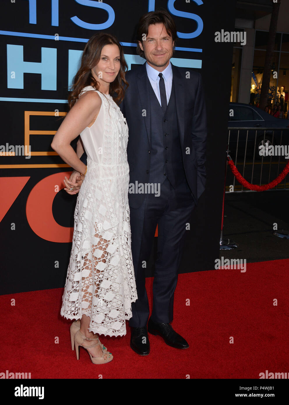 Jason bateman and wife 130 red carpet event hi-res stock photography