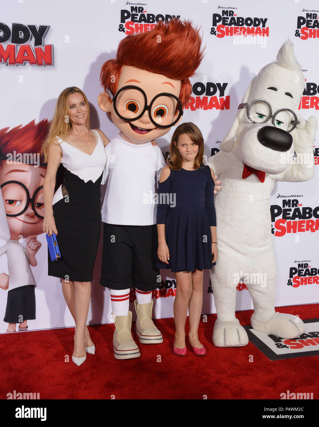 Leslie Mann and daughter Iris arriving at the Mr Peabody & Sherman