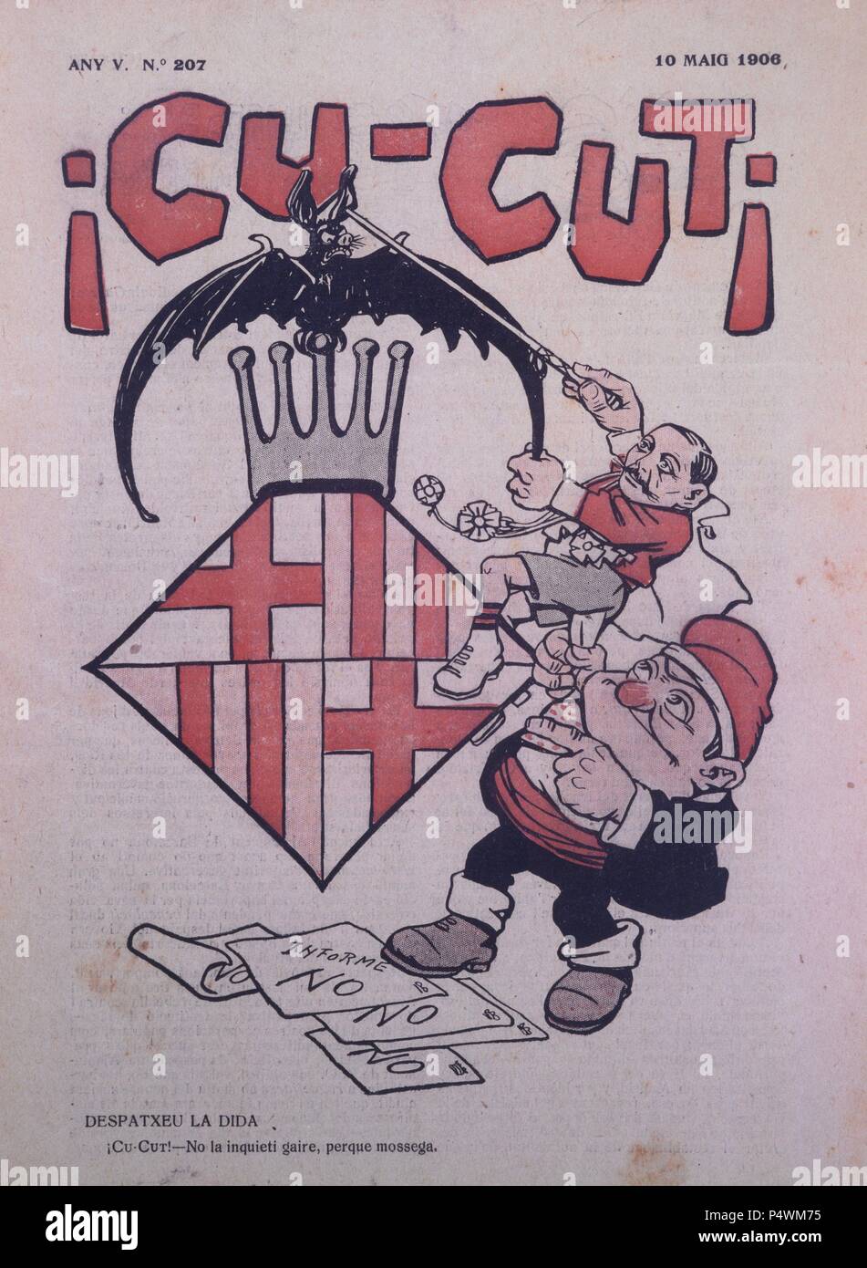 Portada de la revista satírica-humorística nº 207 Cu-Cut editada en Barcelona en 1906. Stock Photo
