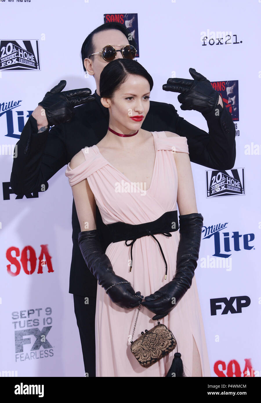 Marilyn manson and lindsay usich 023 red carpet event hires stock