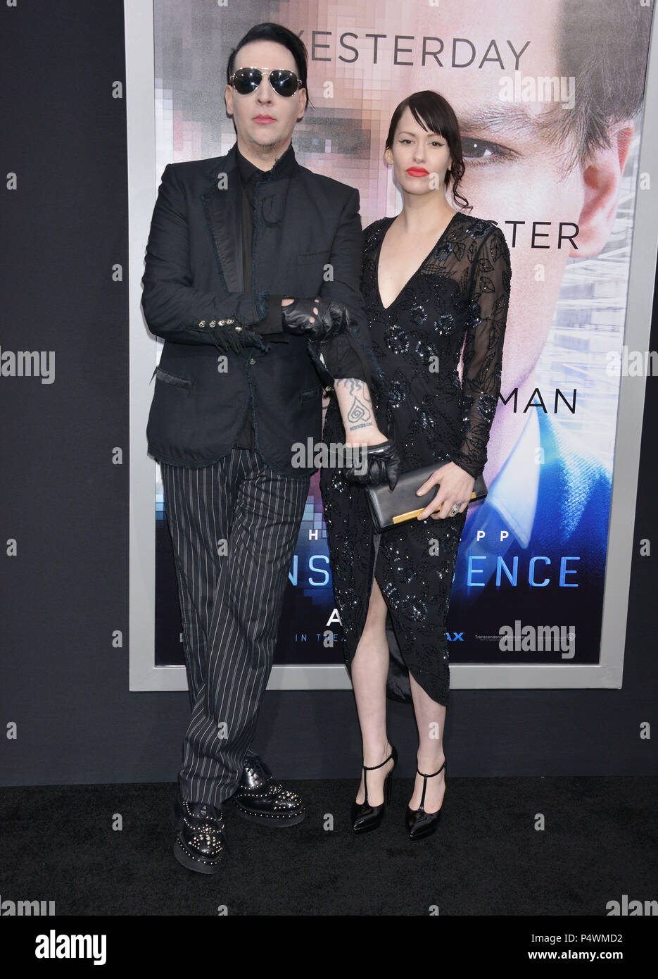 Marilyn Manson Lindsay Usich At The Transcendence Premiere At The Regency Village Theatre In Los Angeles Marilyn Manson Lindsay Usich 156 Red Carpet Event Vertical Usa Film Industry Celebrities Photography Bestof Arts